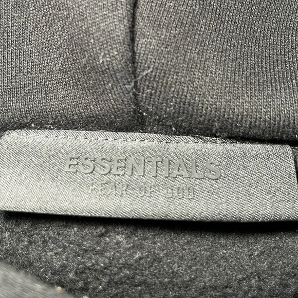 Fear of God ESSENTIALS Black Elasticized Hoodie - Picture 5 of 6